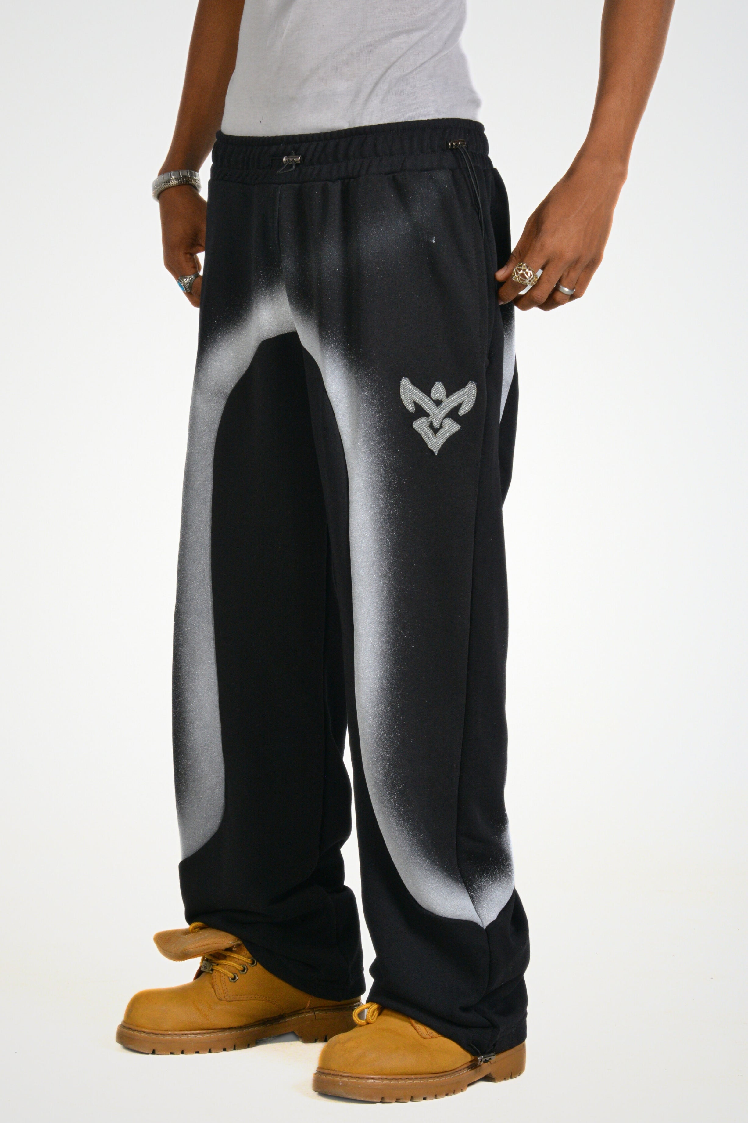 Pirooche Spray Effect Sweatpants – Relaxed Statement Fit