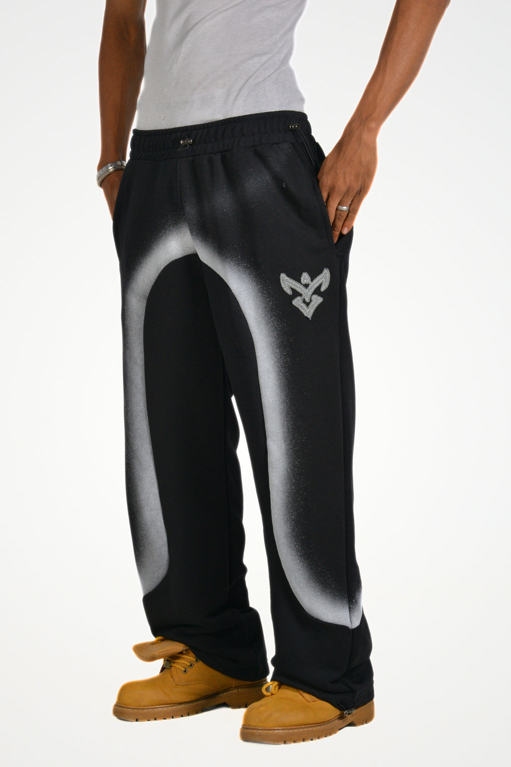 Pirooche Spray Effect Sweatpants – Relaxed Statement Fit