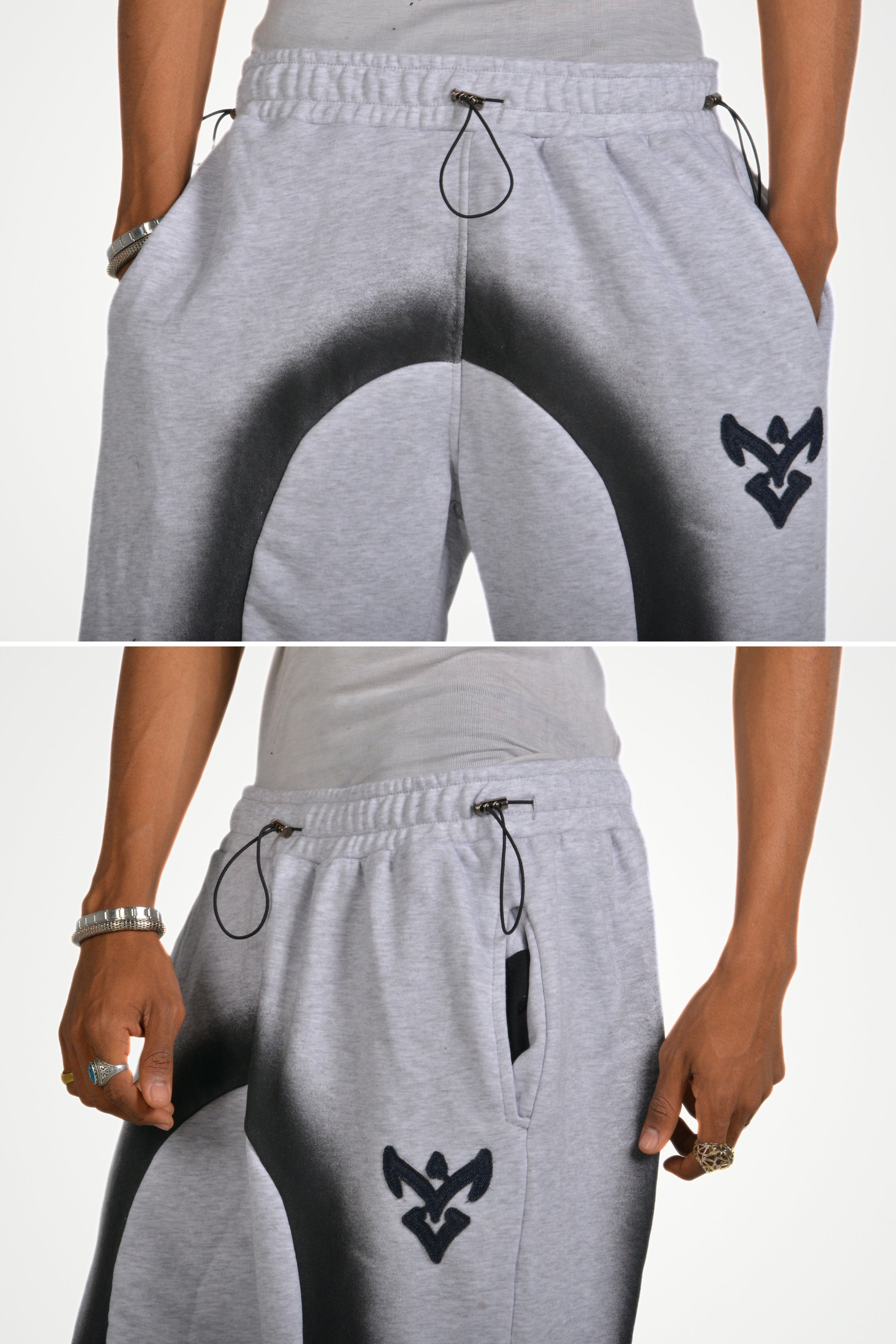 Pirooche Spray Effect Sweatpants – Relaxed Statement Fit